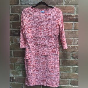 JMcLaughlin orange and white zebra print dress size. Medium